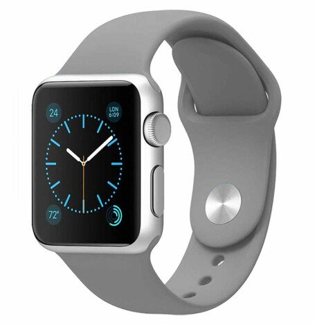 Curea iUni compatibila cu Apple Watch 1/2/3/4/5/6/7, 38mm, Silicon, Gray